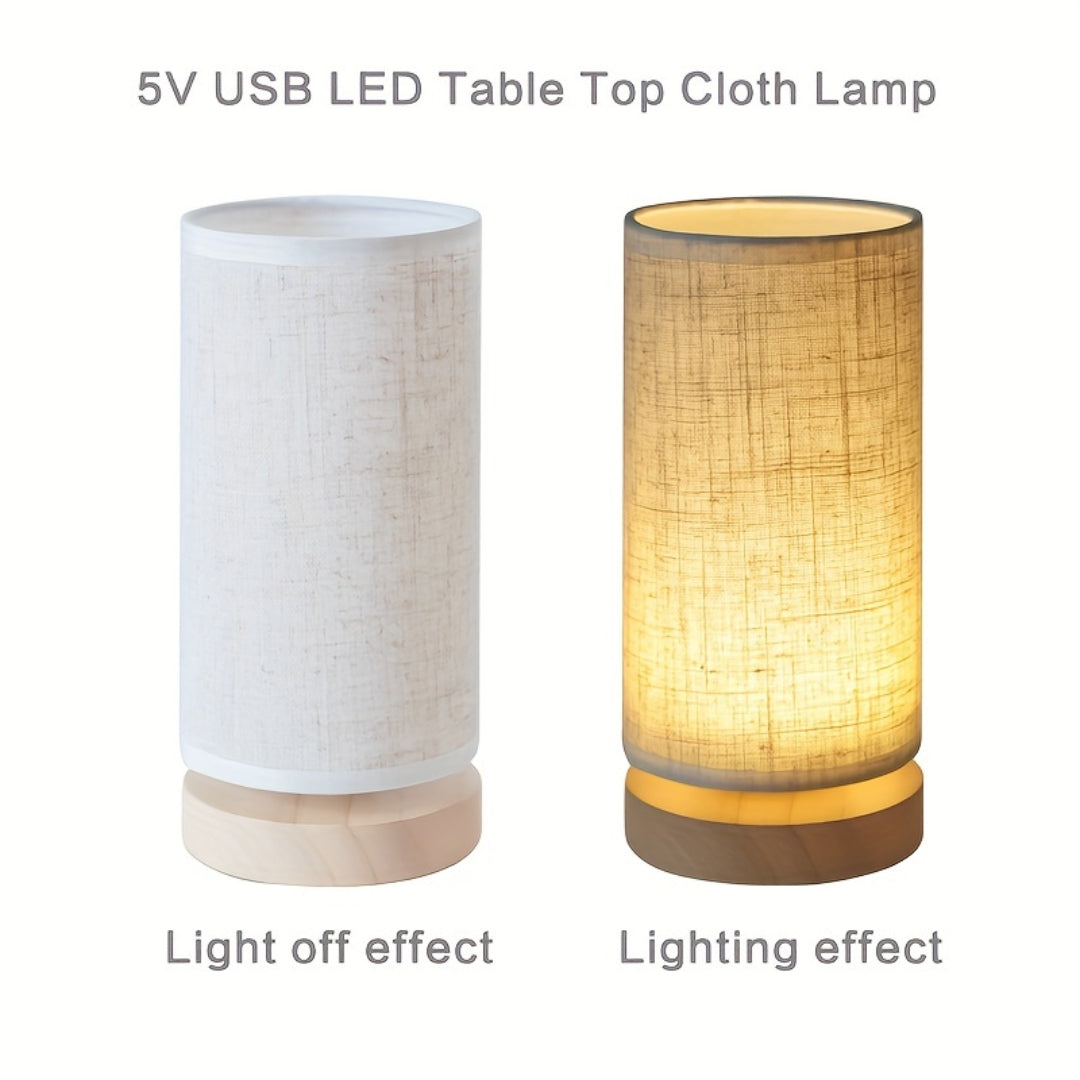 Wooden USB Table Lamp