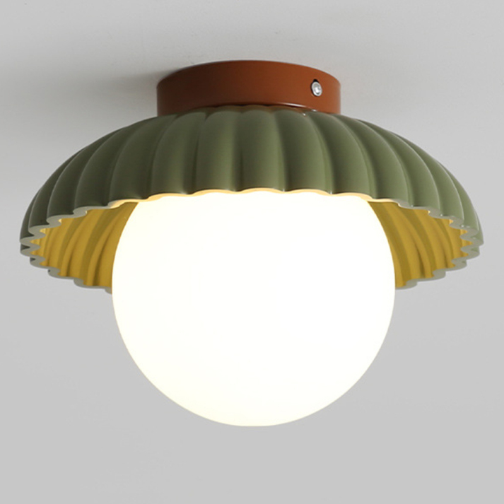 Iron and Glass Ceiling Light