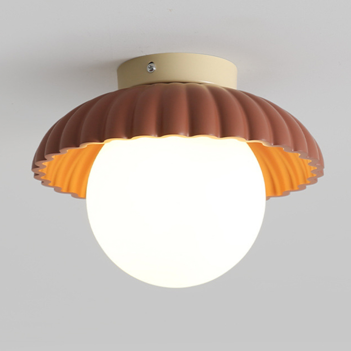 Iron and Glass Ceiling Light