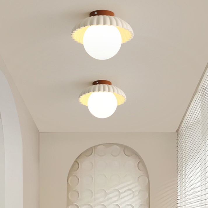 Iron and Glass Ceiling Light