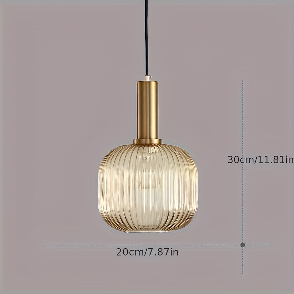 Ribbed Glass Pendant Light