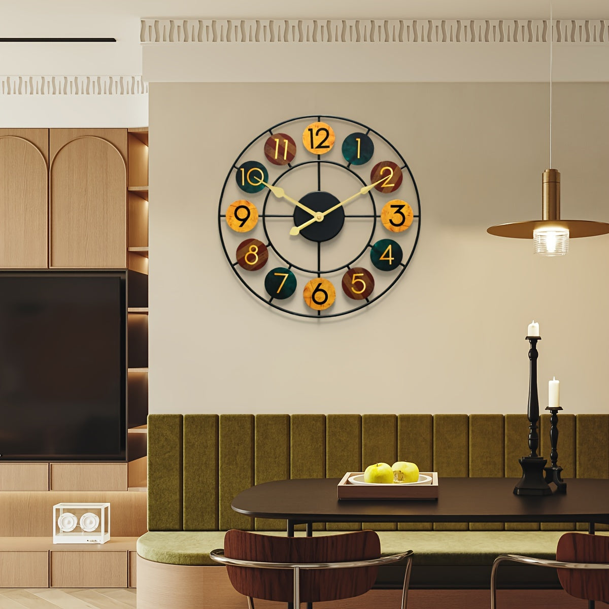Retro Colour Metal Wall Clock
