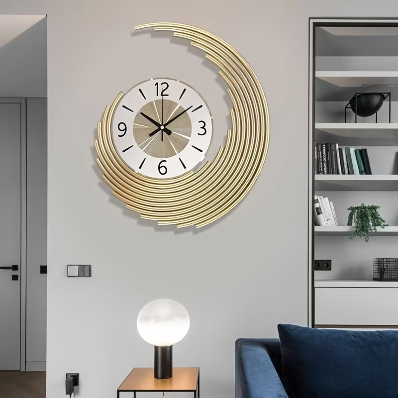 3D Metal Crescent Wall Clock