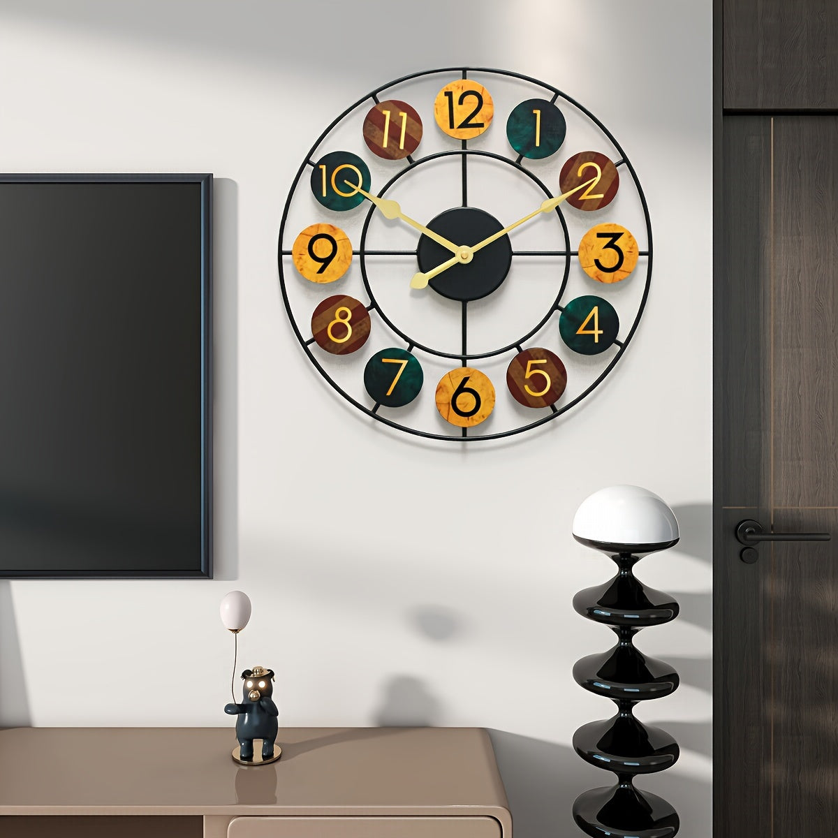 Retro Colour Metal Wall Clock