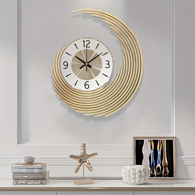 3D Metal Crescent Wall Clock