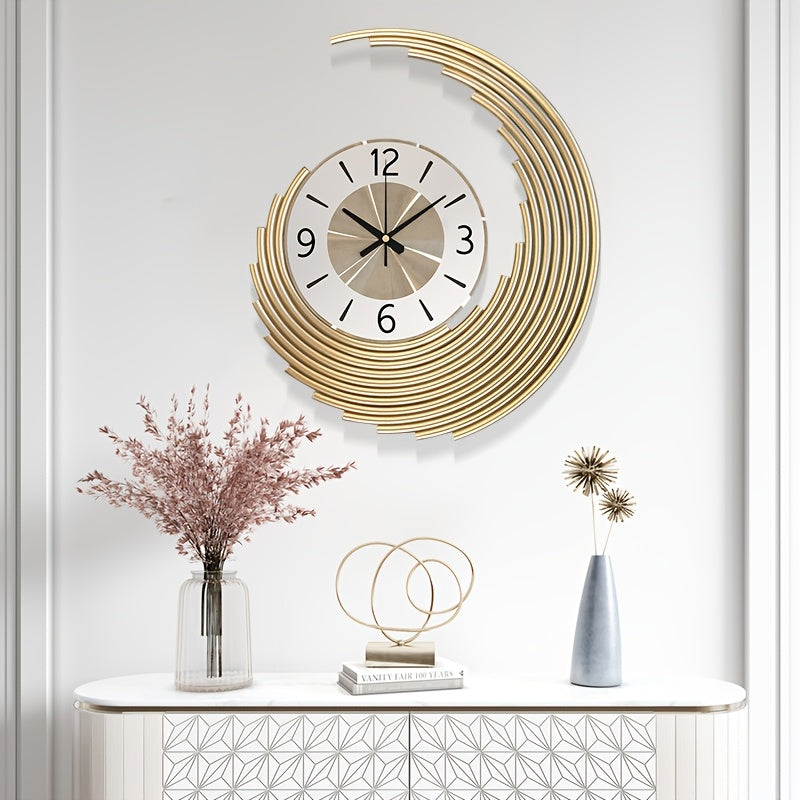 3D Metal Crescent Wall Clock