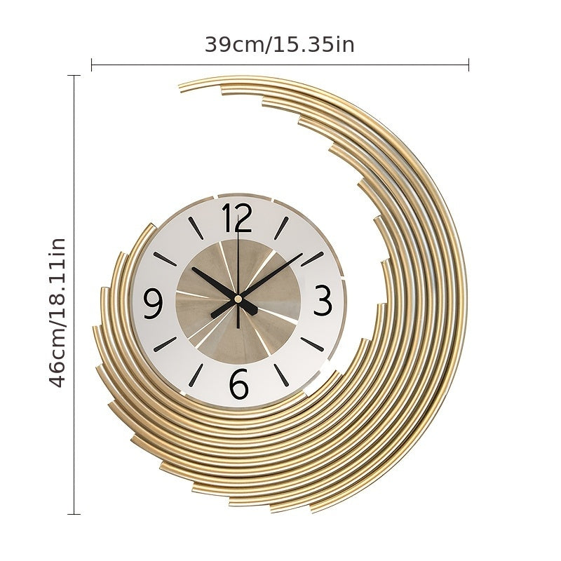 3D Metal Crescent Wall Clock