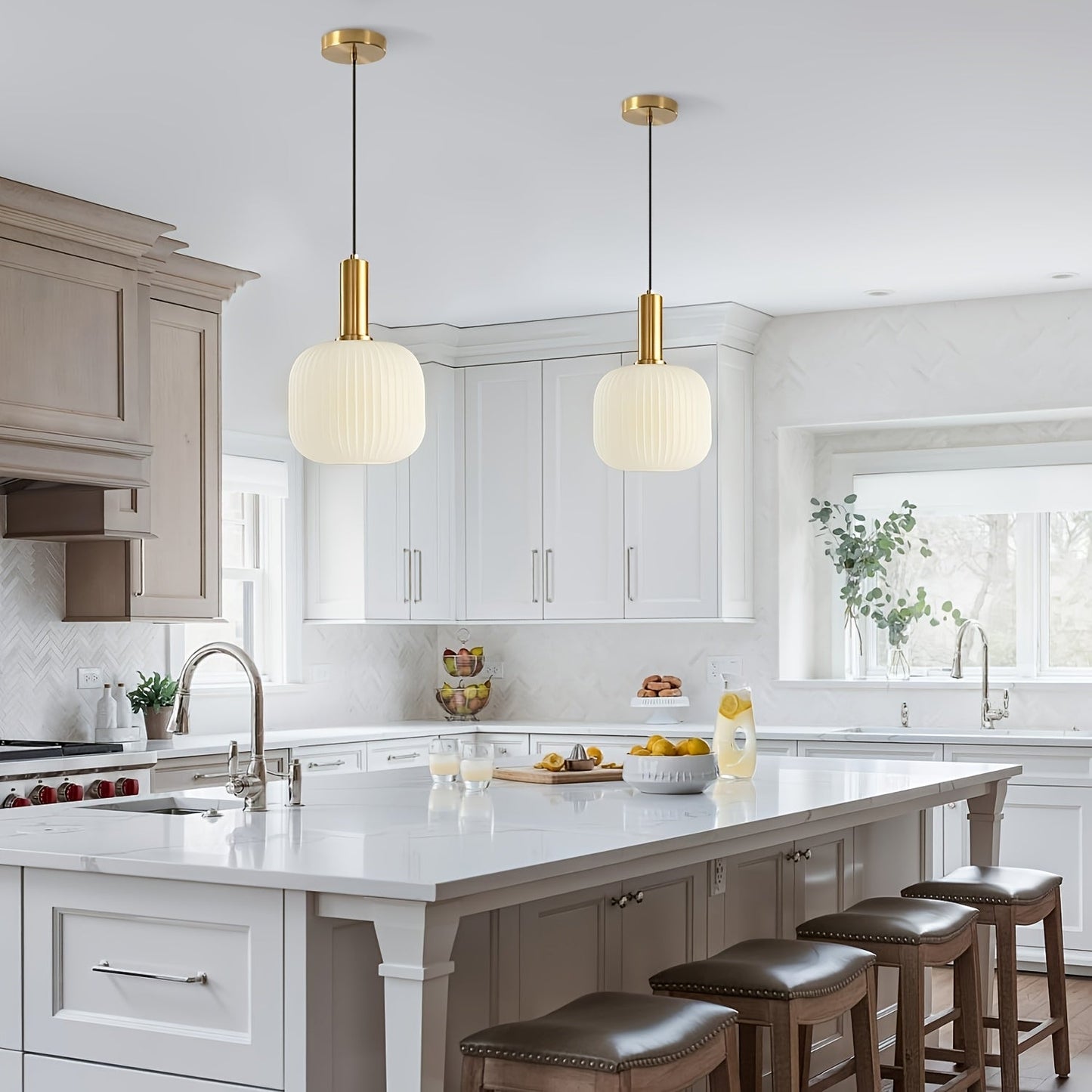 Ribbed Glass Pendant Light
