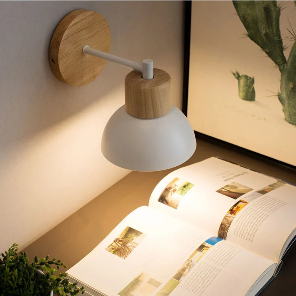 Wood and Metal Wall Lamp