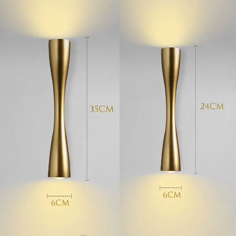 Gold Up and Down Wall Light