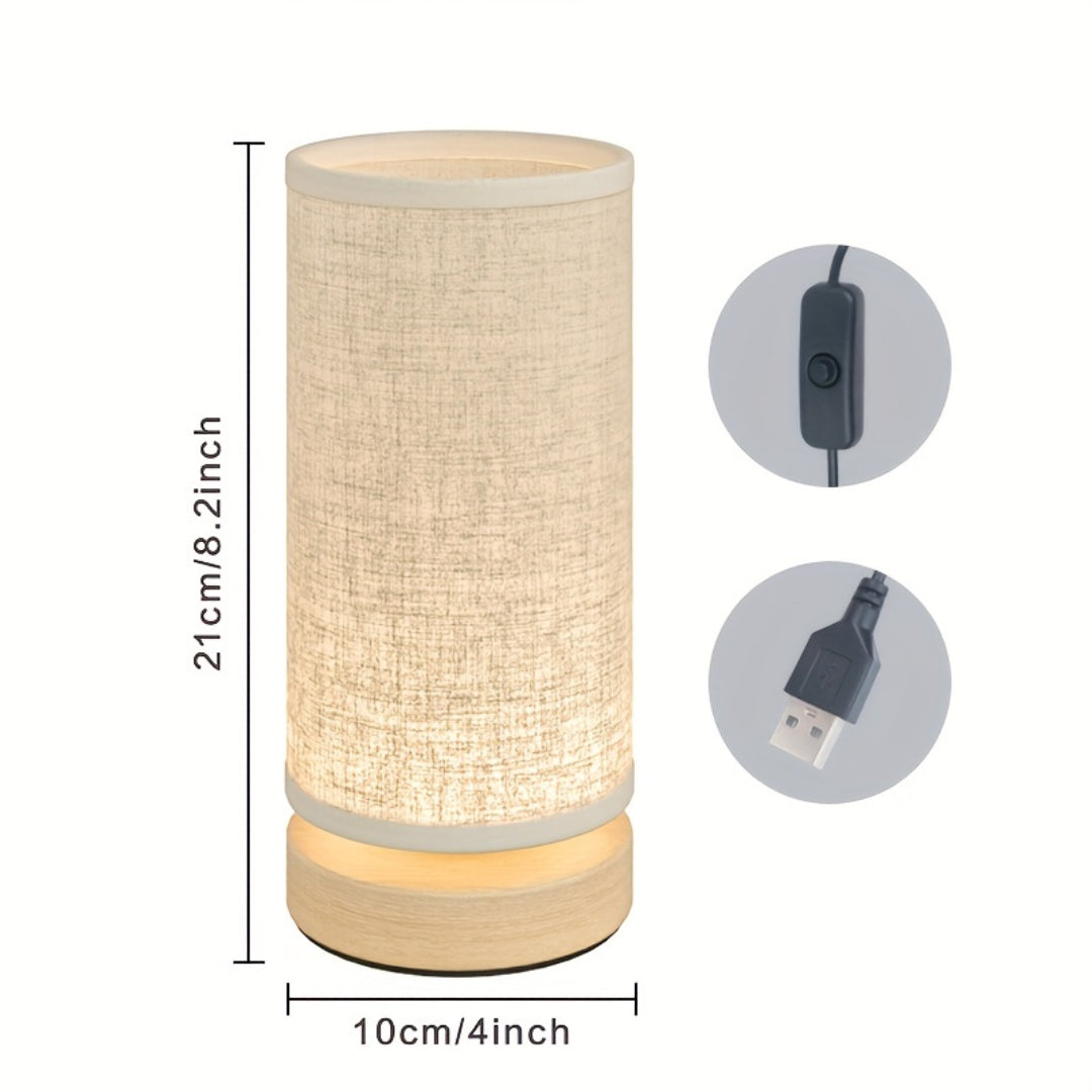 Wooden USB Table Lamp