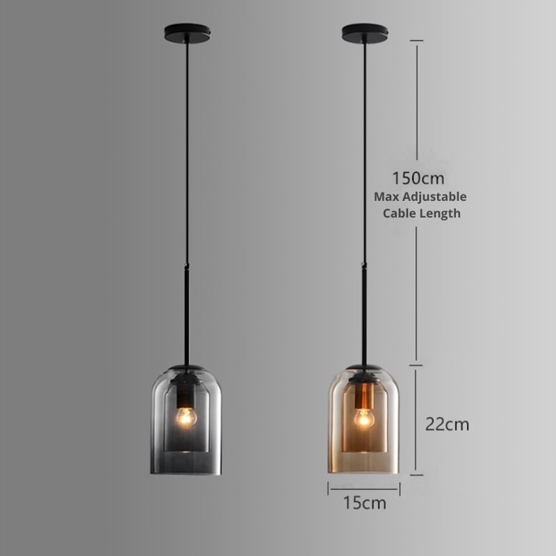 Mica Double Glass Pendant Lamp