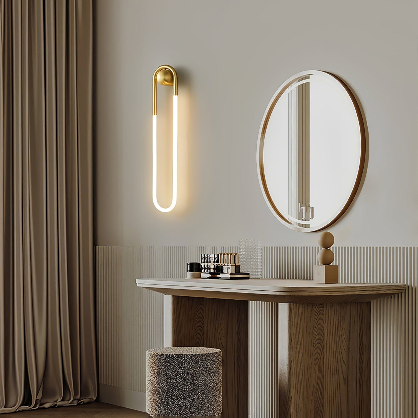 Modern LED Wall Light | Brass & Black Minimalist Wall Lamp