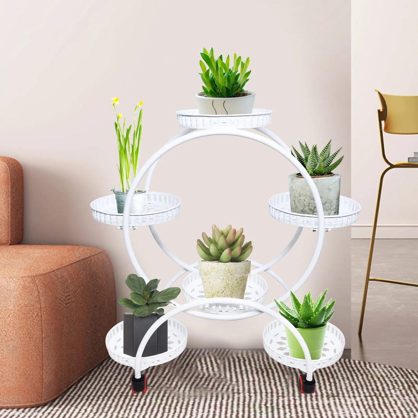 Rolling Metal Plant Stand