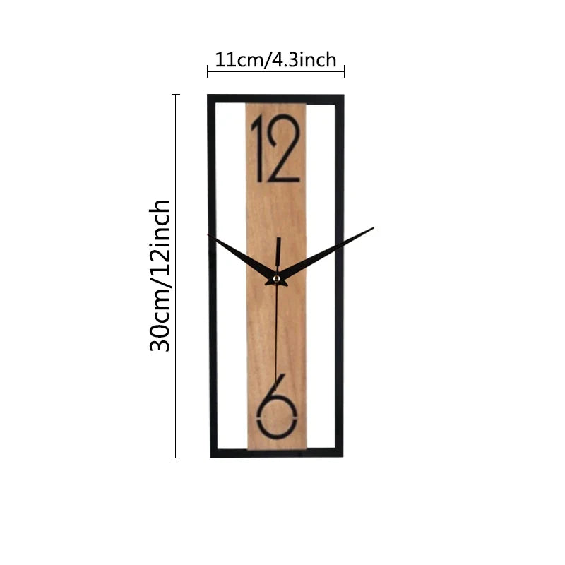 Rectangular Wood Wall Clock