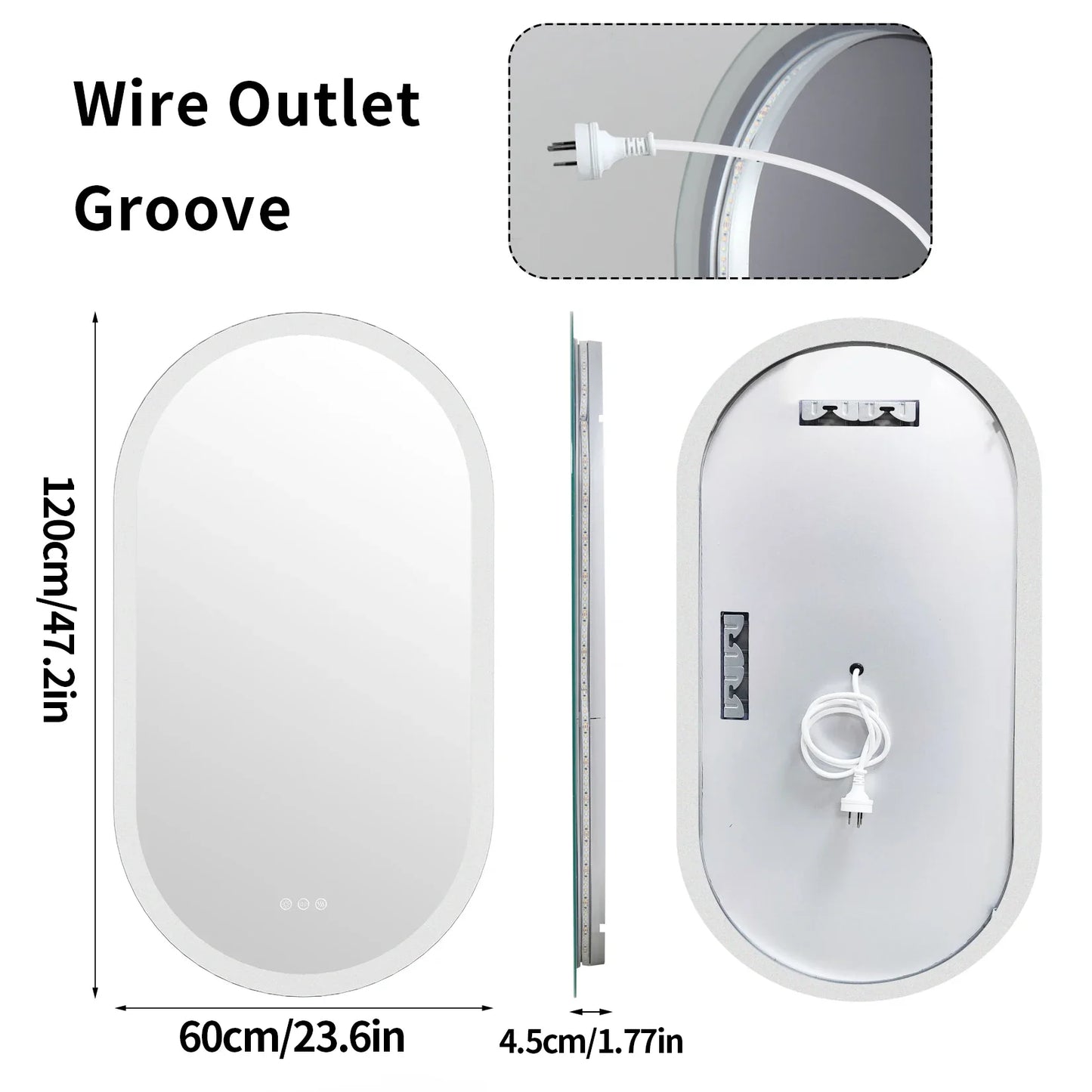 LumoOval | Oval LED Bathroom Mirror | Anti-Fog & Dimmable Backlit Design