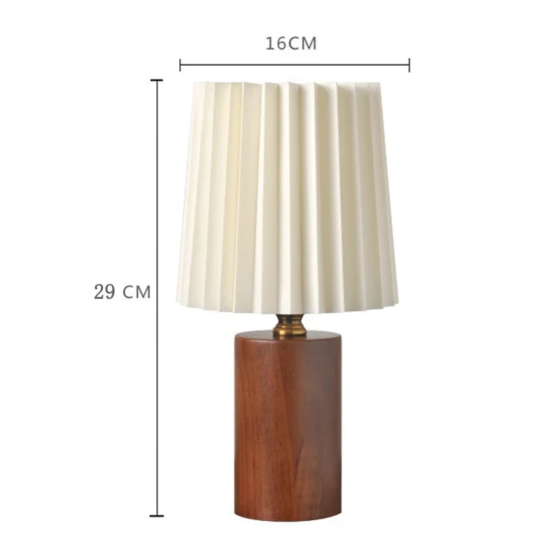 Pleated Wood Table Lamp
