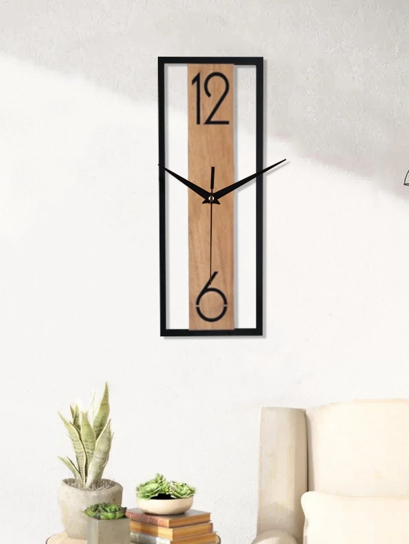 Rectangular Wood Wall Clock