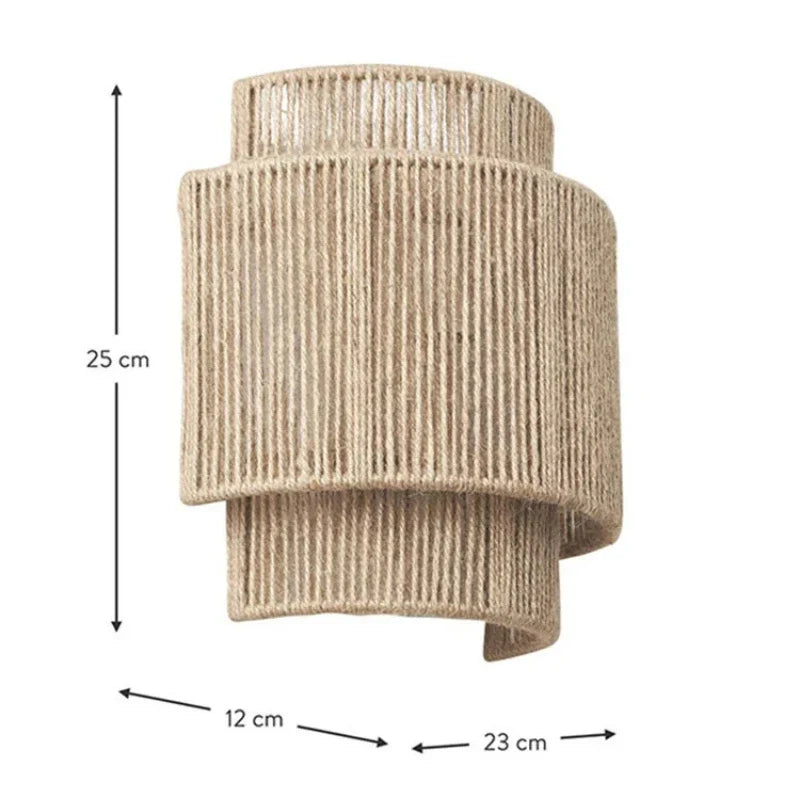 RattanGlow Woven Wall Lamp