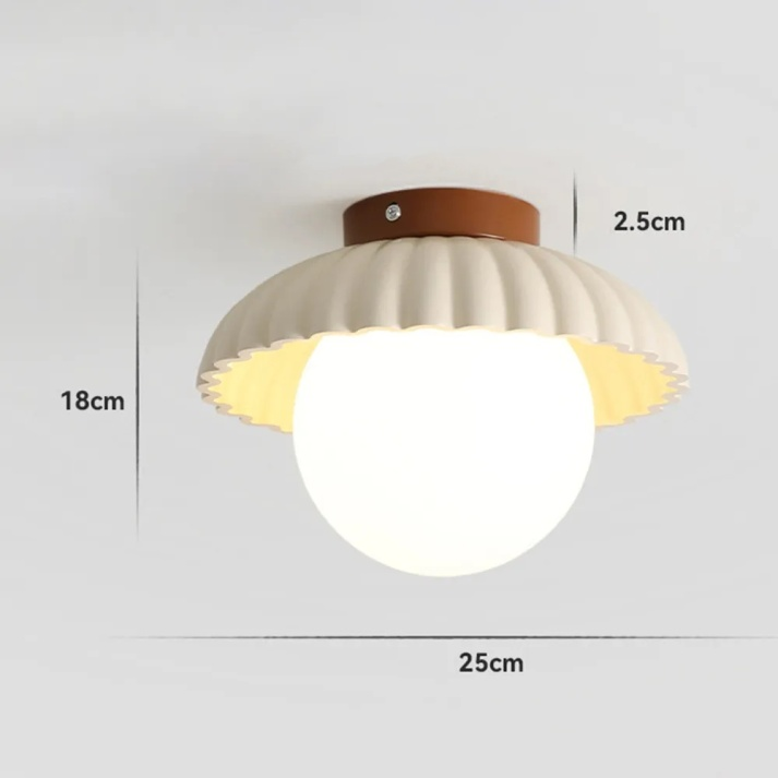 Iron and Glass Ceiling Light