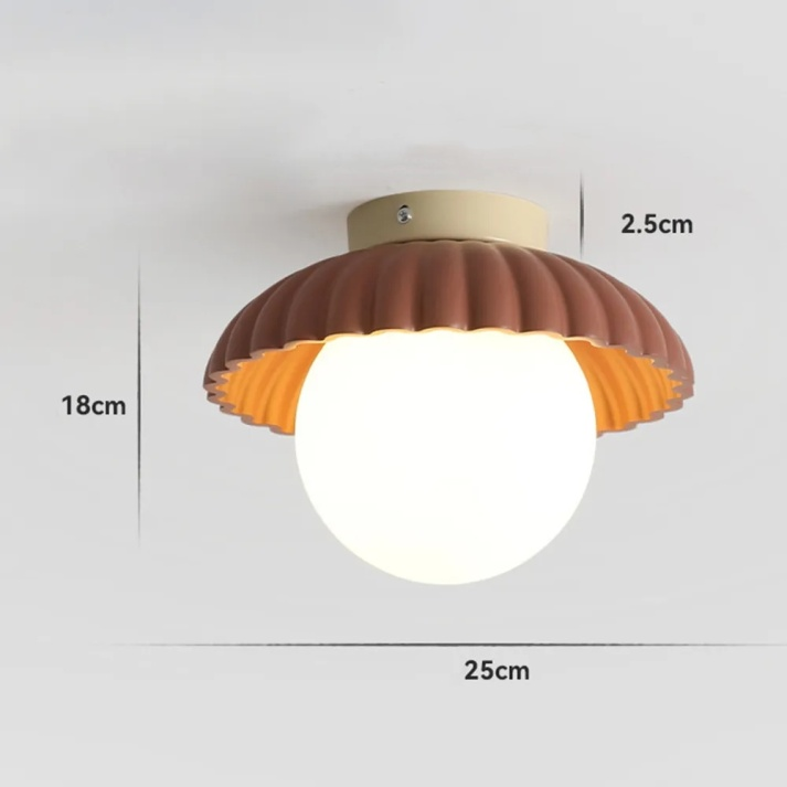 Iron and Glass Ceiling Light