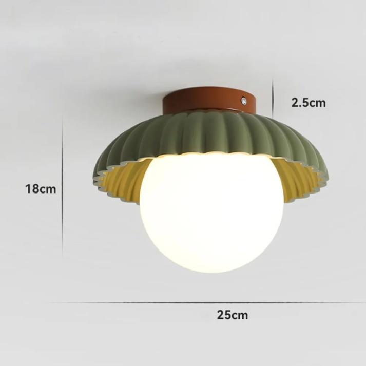 Iron and Glass Ceiling Light