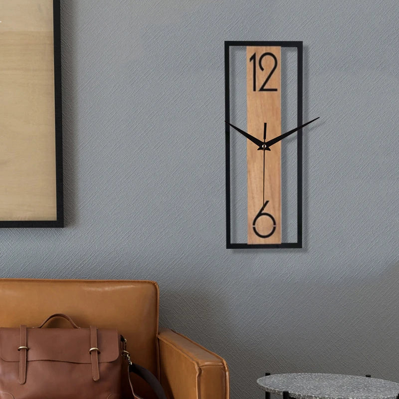 Rectangular Wood Wall Clock