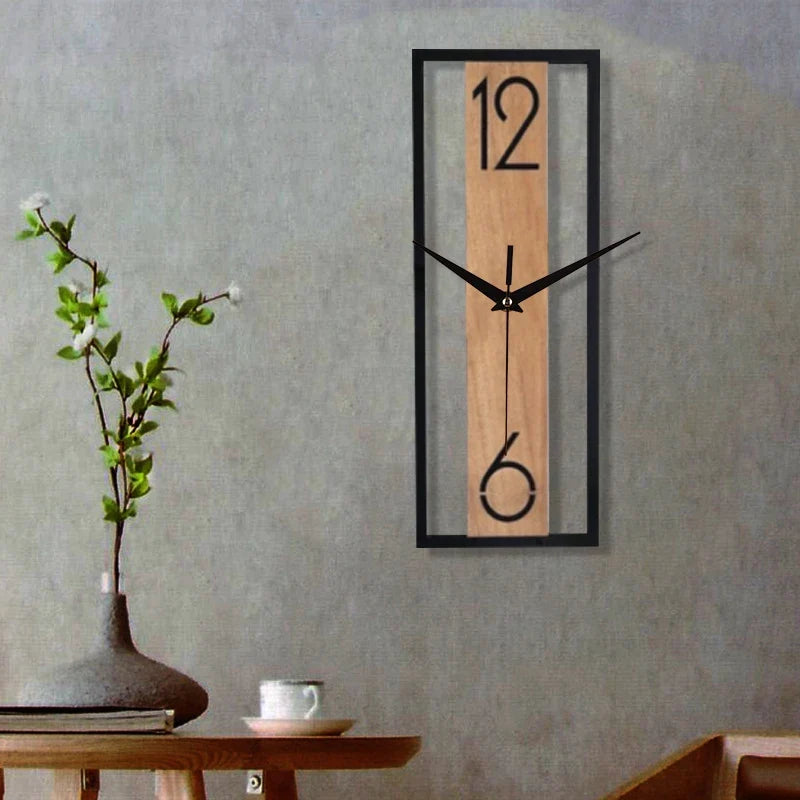Rectangular Wood Wall Clock