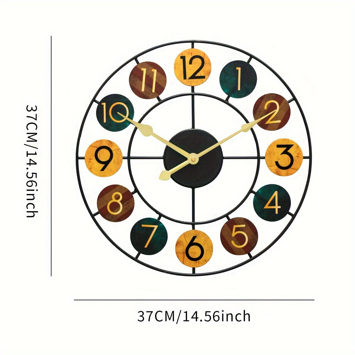 Retro Colour Metal Wall Clock