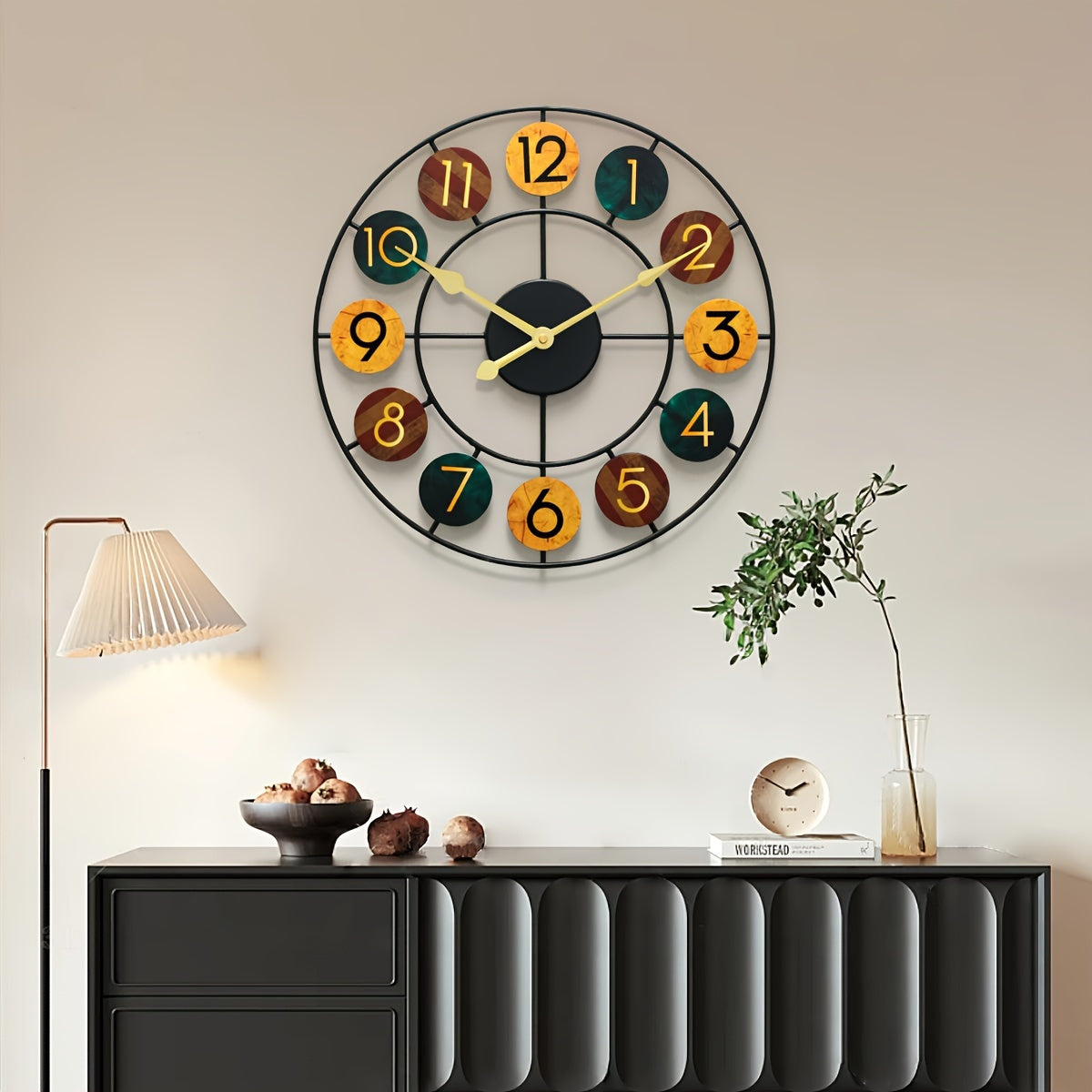 Retro Colour Metal Wall Clock