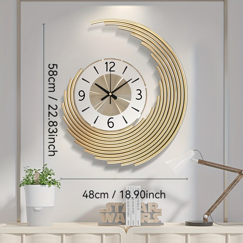 3D Metal Crescent Wall Clock