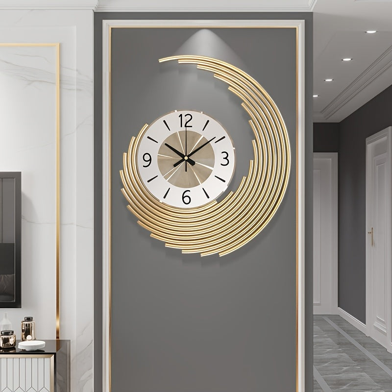 3D Metal Crescent Wall Clock