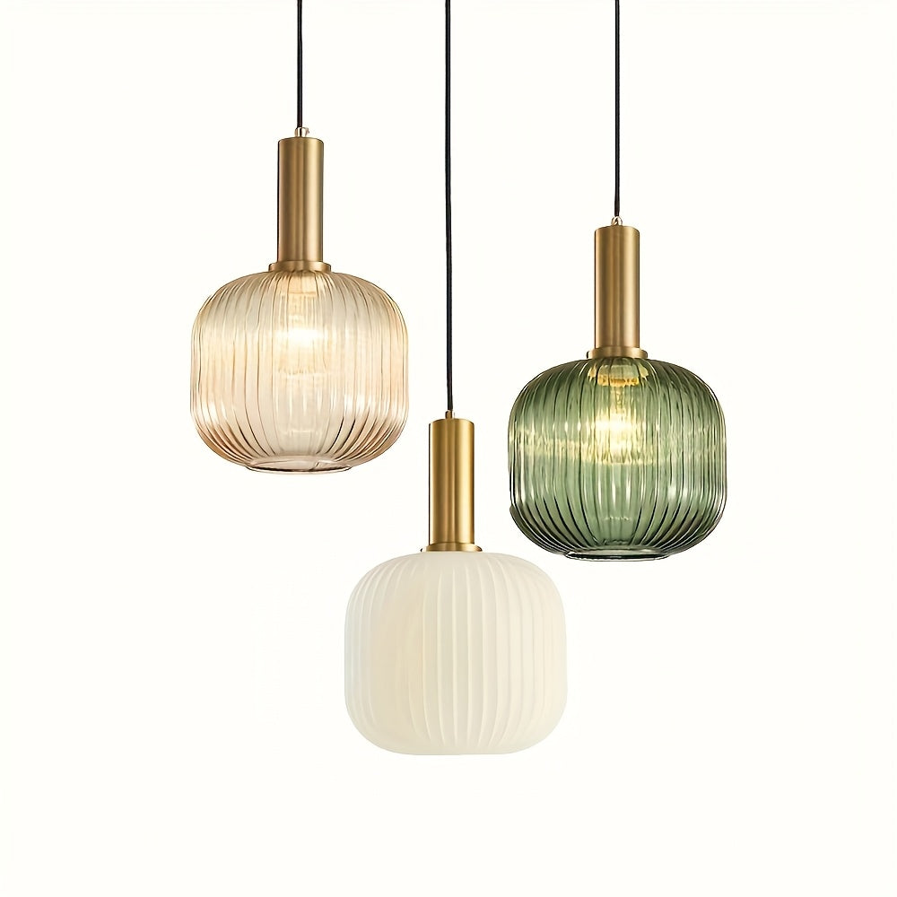Ribbed Glass Pendant Light
