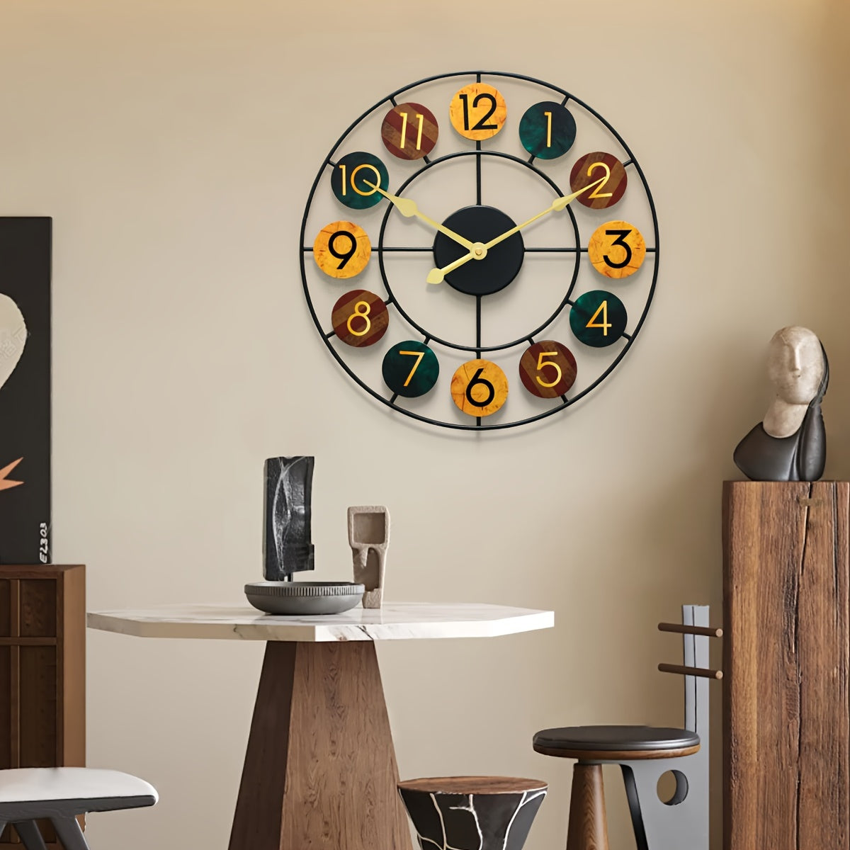 Retro Colour Metal Wall Clock