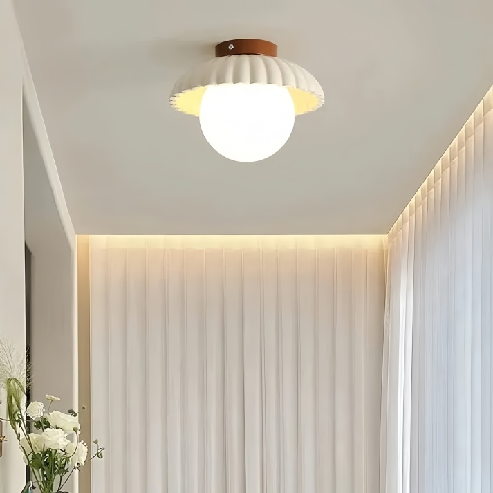 Iron and Glass Ceiling Light