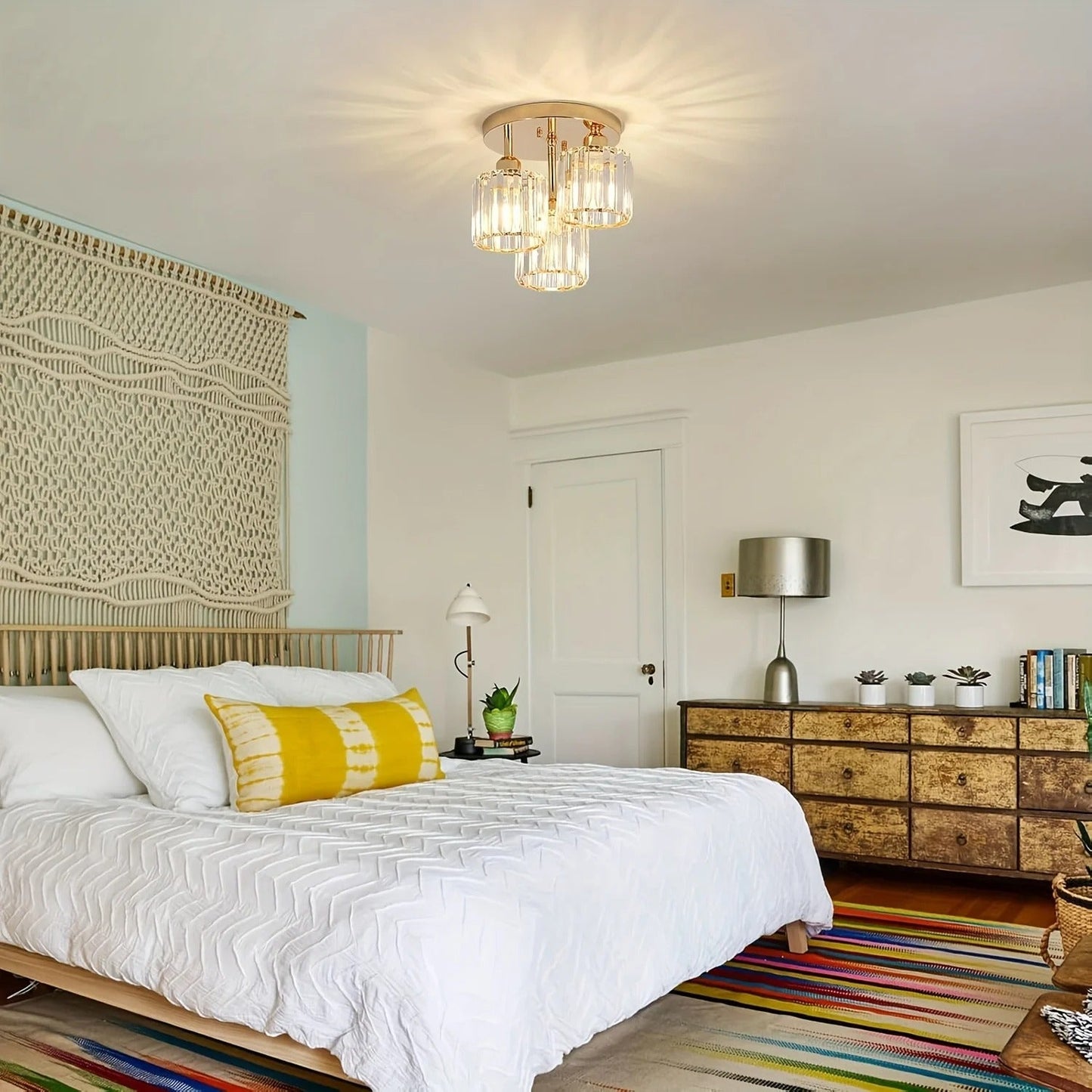 Gold Crystal Ceiling Light