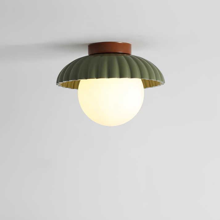 Iron and Glass Ceiling Light